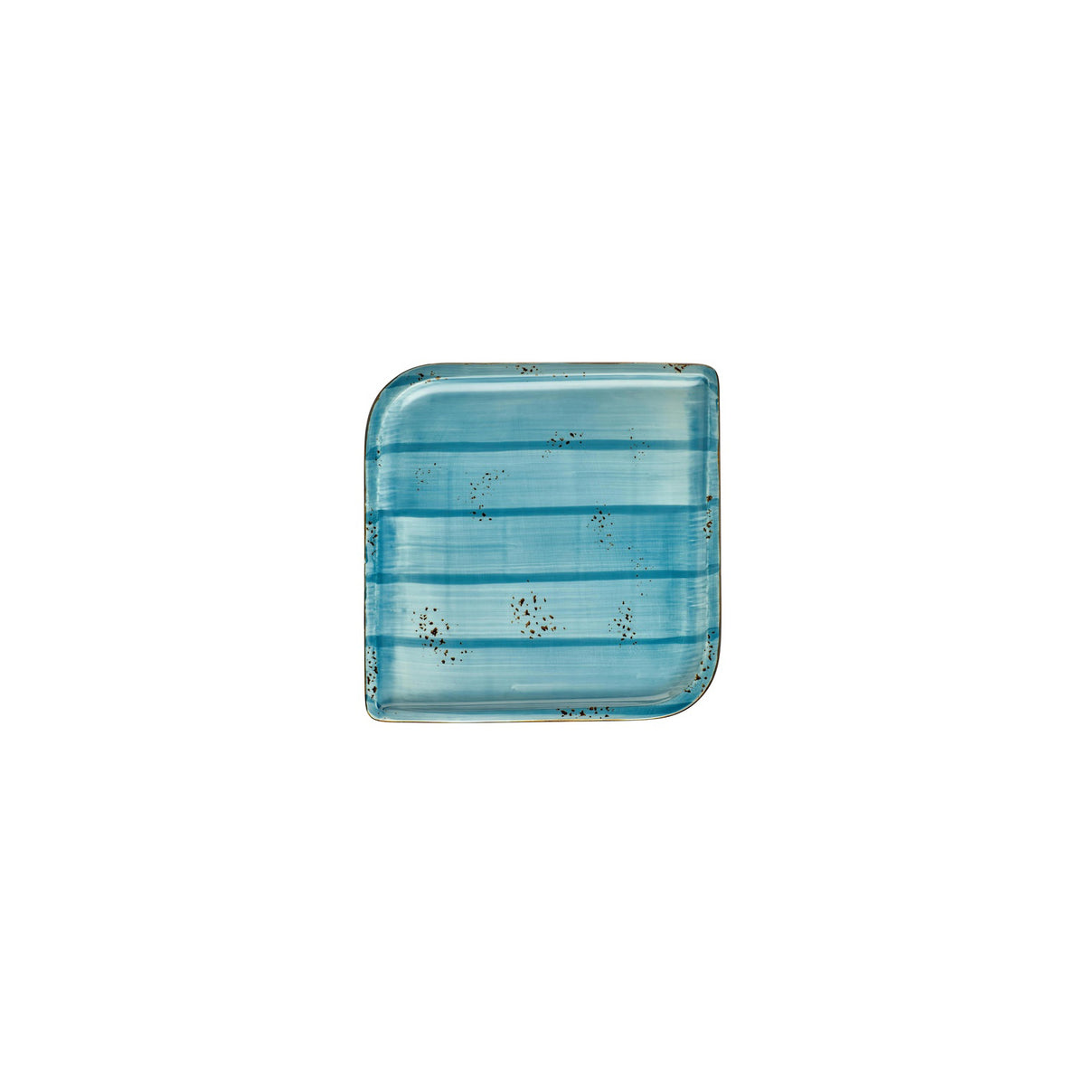 Infinity 6" x 6" Square Turquoise Vitrified Plate (Set of 4)