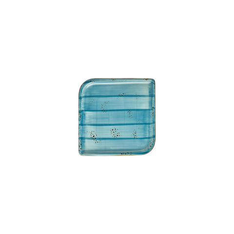 Infinity 6" x 6" Square Turquoise Vitrified Plate (Set of 4)