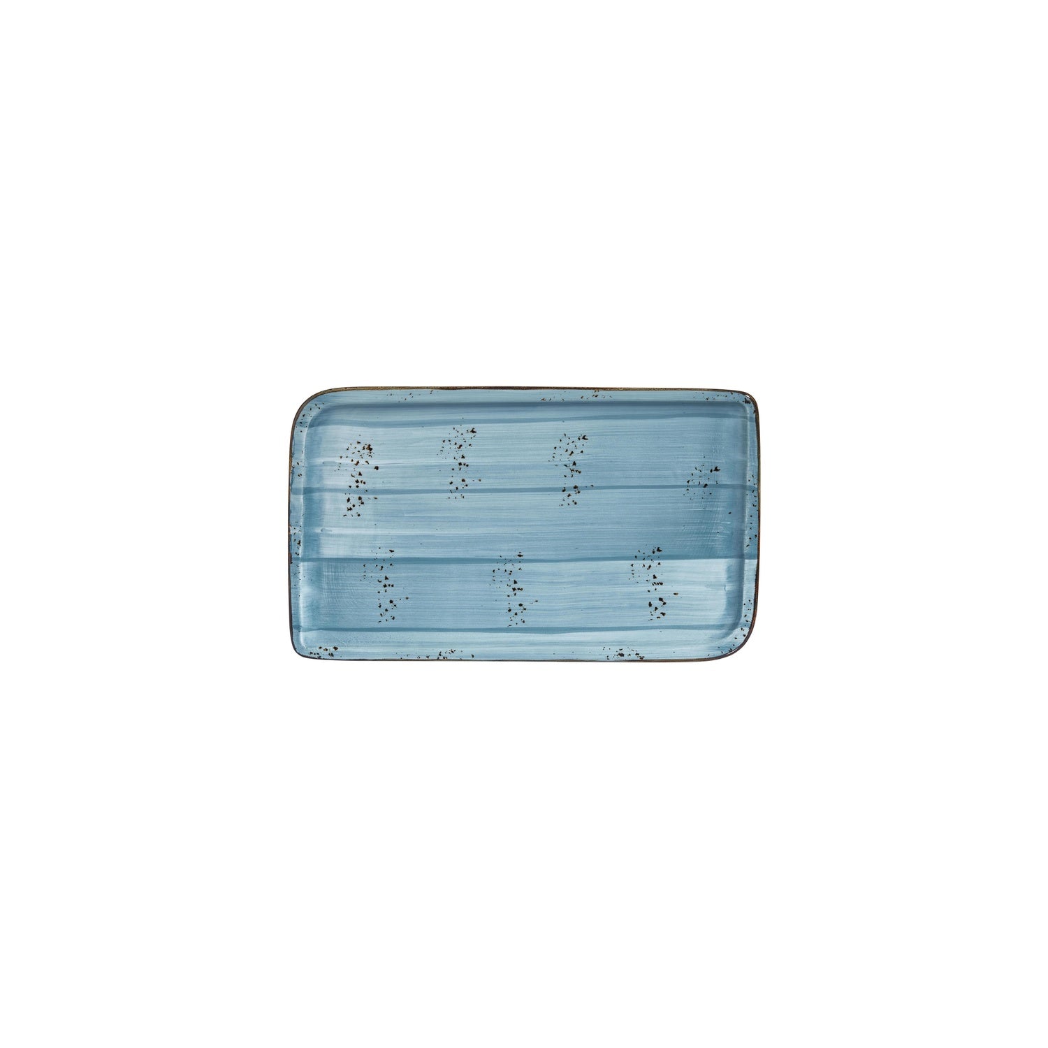 Infinity 9.5" x 6" Rectangular Turquoise Vitrified Plate (Set of 4)