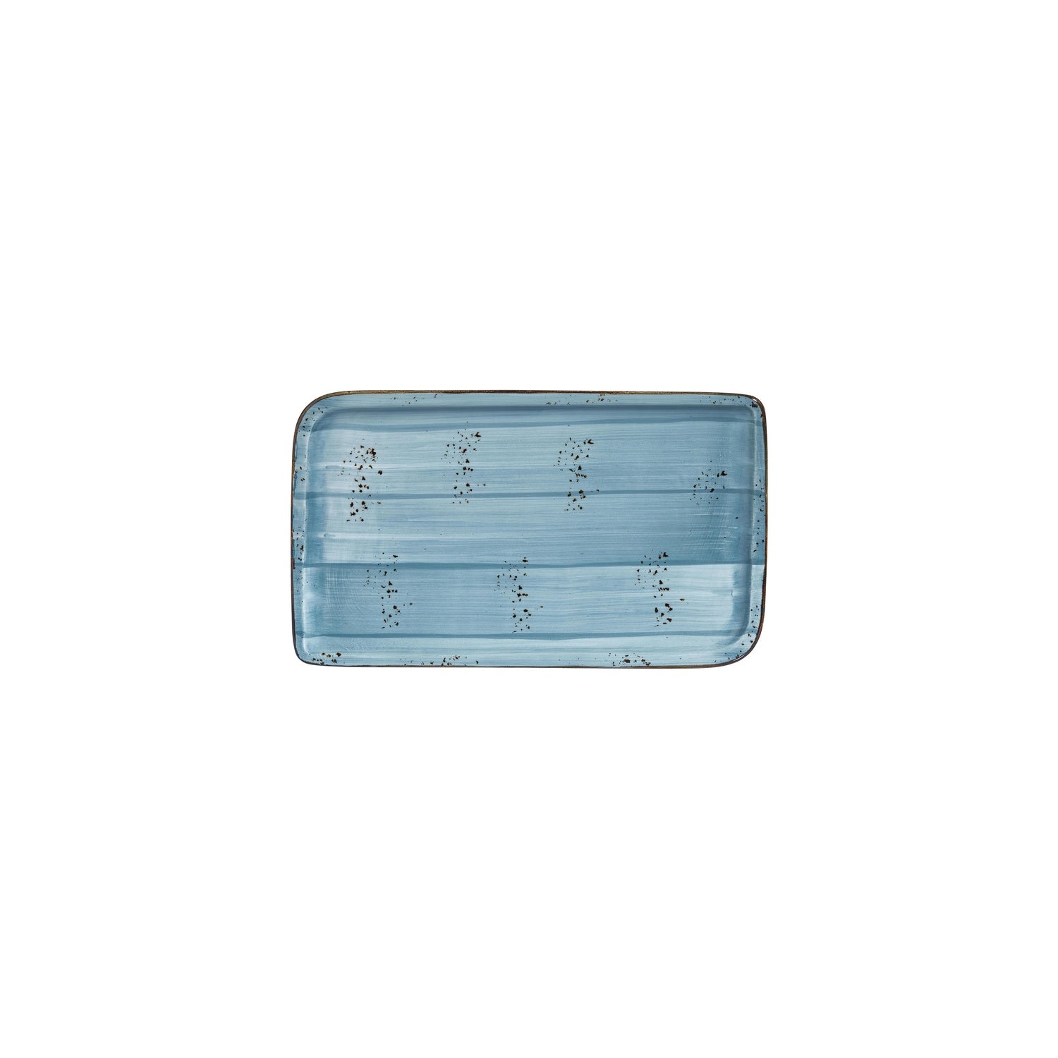 Infinity 9.5" x 6" Rectangular Turquoise Vitrified Plate (Set of 4)