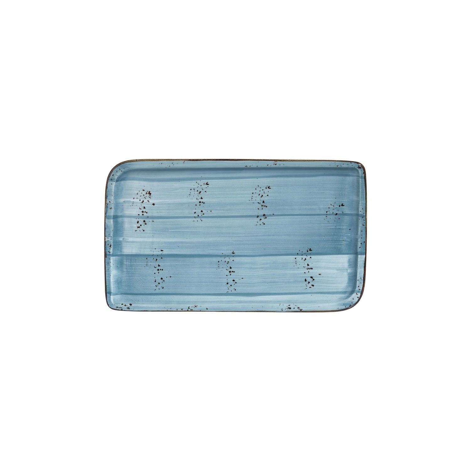 Infinity 11.75" x 7" x h:0" Rectangular Turquoise Vitrified Platter (1 each)