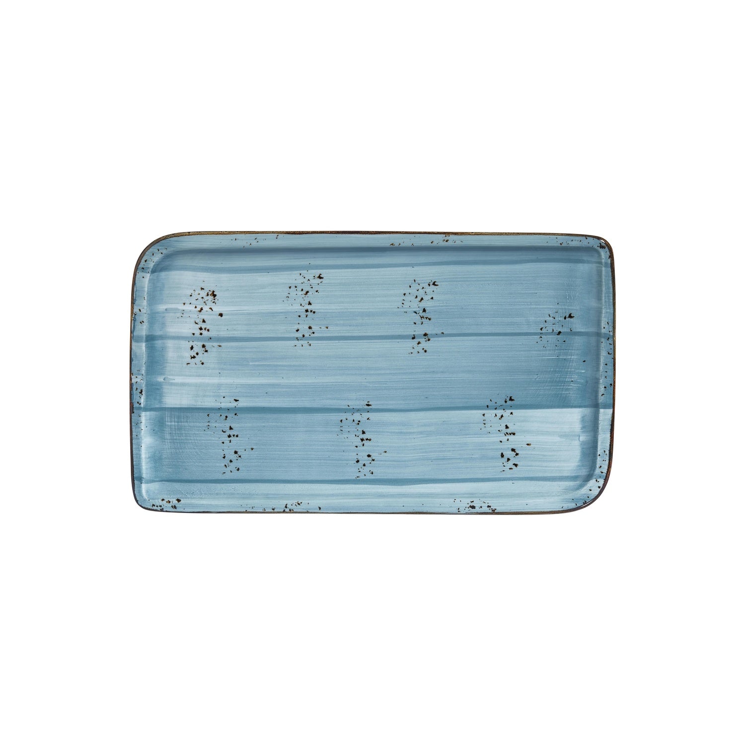 Infinity 13.75" x 6.25" x h:0" Rectangular Turquoise Vitrified Platter (1 each)