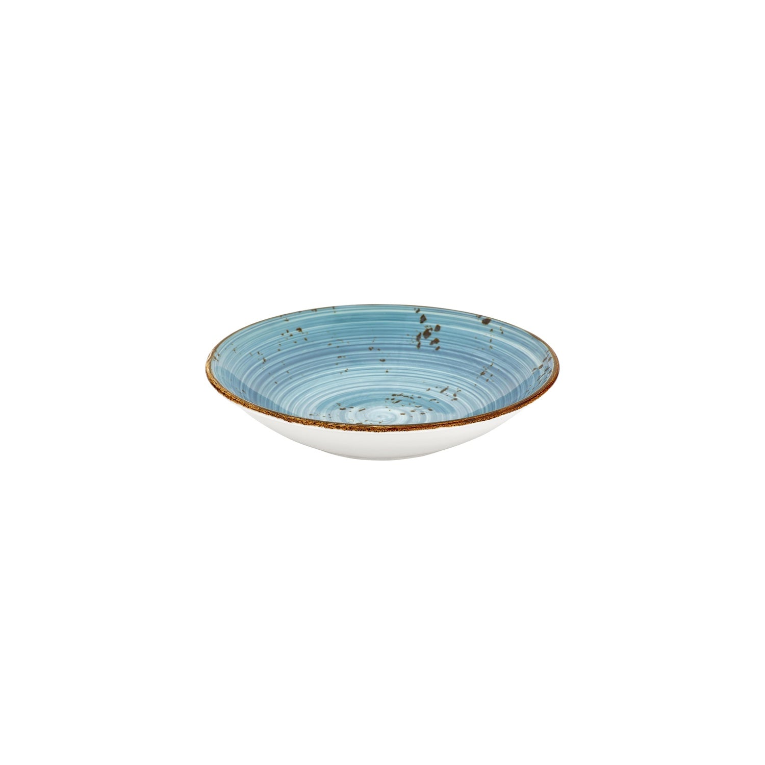 Infinity dia.9.75" h:2" 44 oz. Round Turquoise Vitrified Deep Plate (Set of 6)