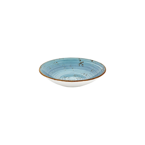 Infinity dia.9.75" h:2" 44 oz. Round Turquoise Vitrified Deep Plate (Set of 6)