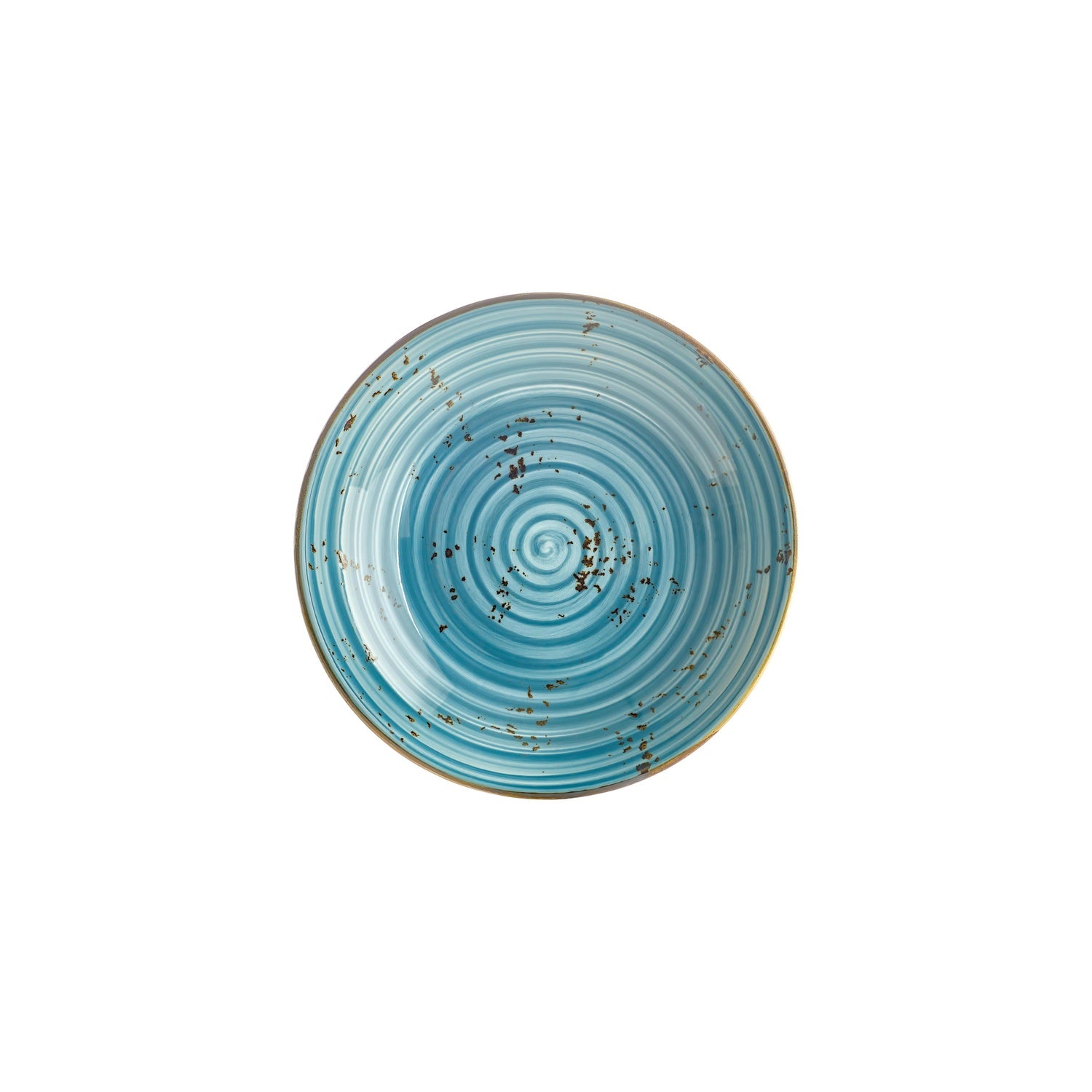 Infinity dia.9.75" h:2" 44 oz. Round Turquoise Vitrified Deep Plate (Set of 6)