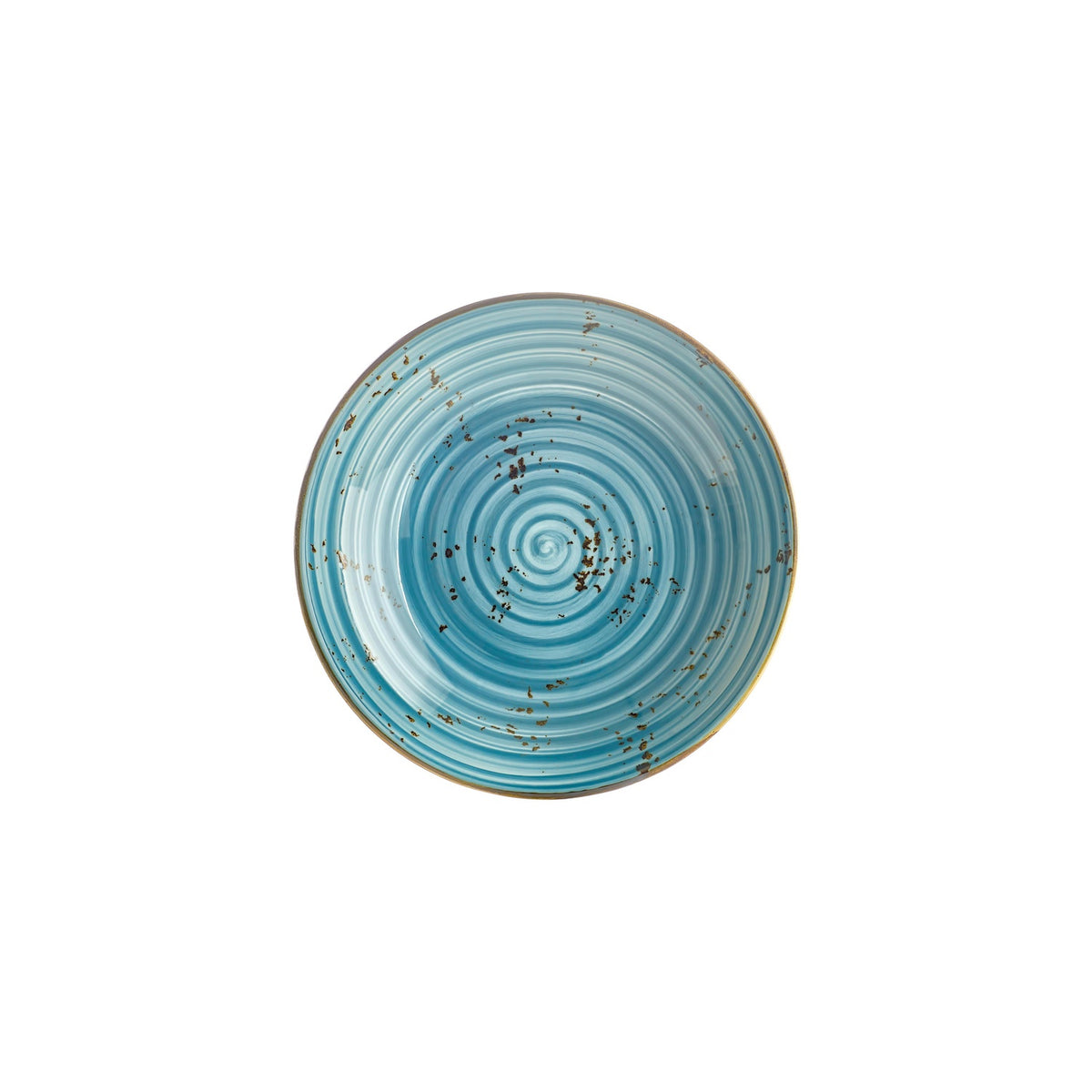 Infinity dia.9.75" h:2" 44 oz. Round Turquoise Vitrified Deep Plate (Set of 6)