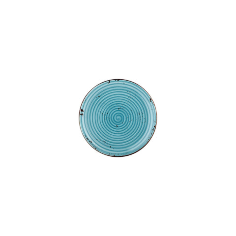 Infinity dia.6.75" Round Turquoise Vitrified Plate (Set of 4)