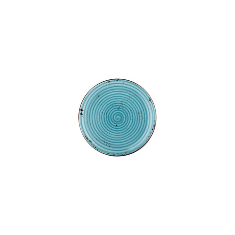 Infinity dia.6.75" Round Turquoise Vitrified Plate (Set of 4)
