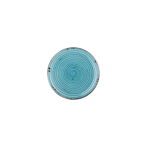 Infinity dia.7.5" Round Turquoise Vitrified Plate (Set of 4)