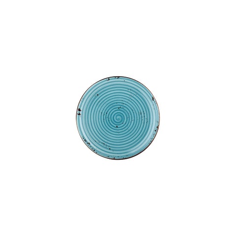 Infinity dia.7.5" Round Turquoise Vitrified Plate (Set of 4)