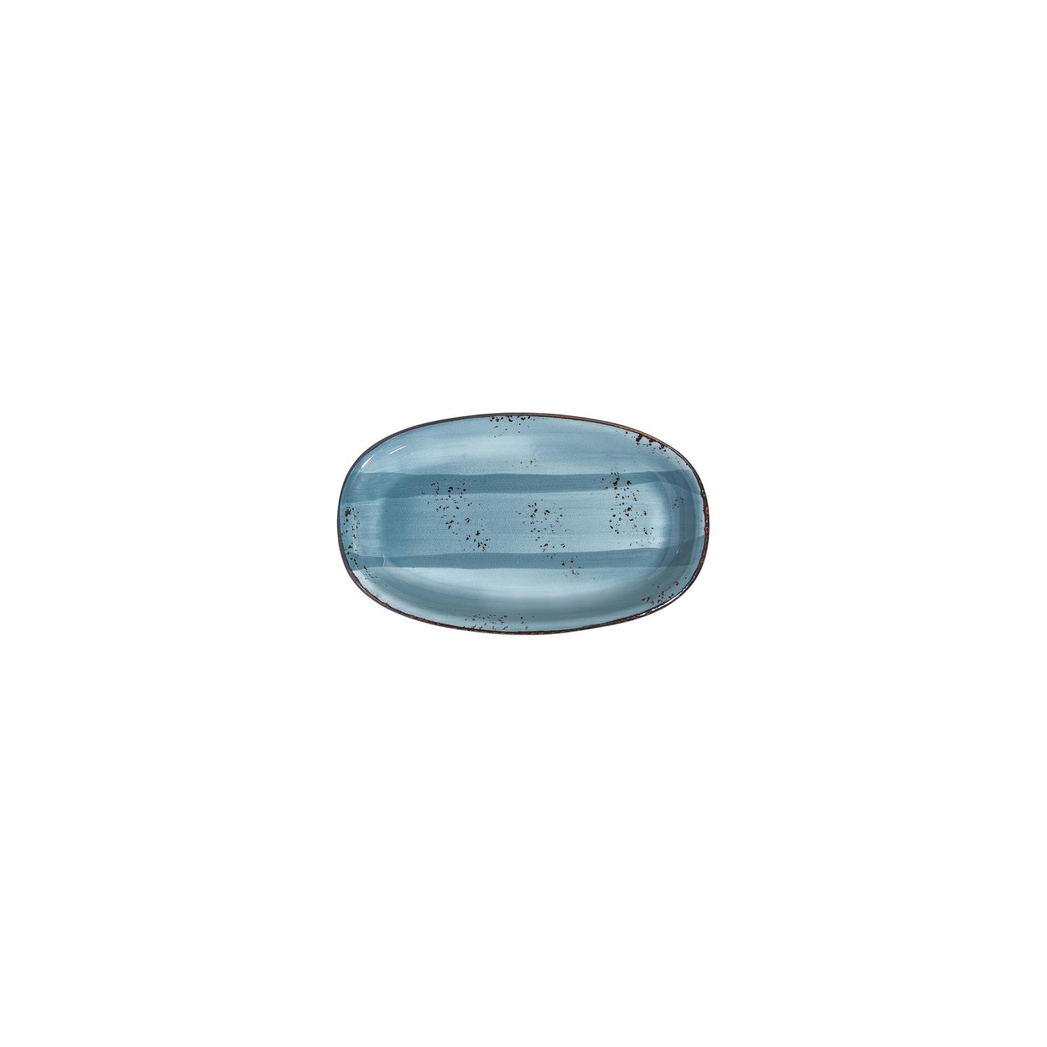Infinity 7.5" x 4.25" x h:1" Oval Turquoise Vitrified Platter (1 each)