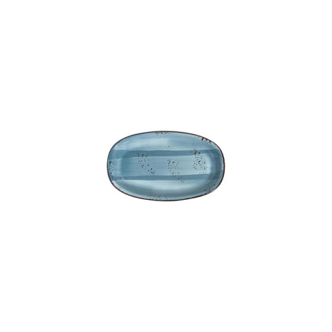 Infinity 7.5" x 4.25" x h:1" Oval Turquoise Vitrified Platter (1 each)