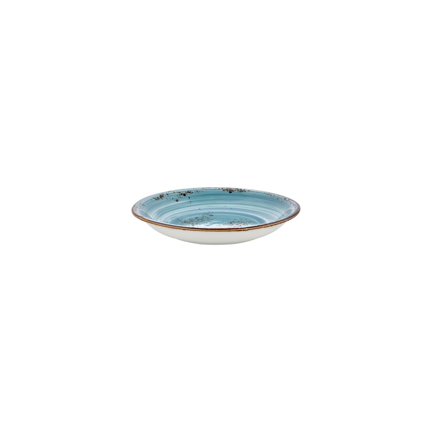 Infinity dia.8.25" h:0" 17 oz. Round Turquoise Vitrified Deep Plate (Set of 4)