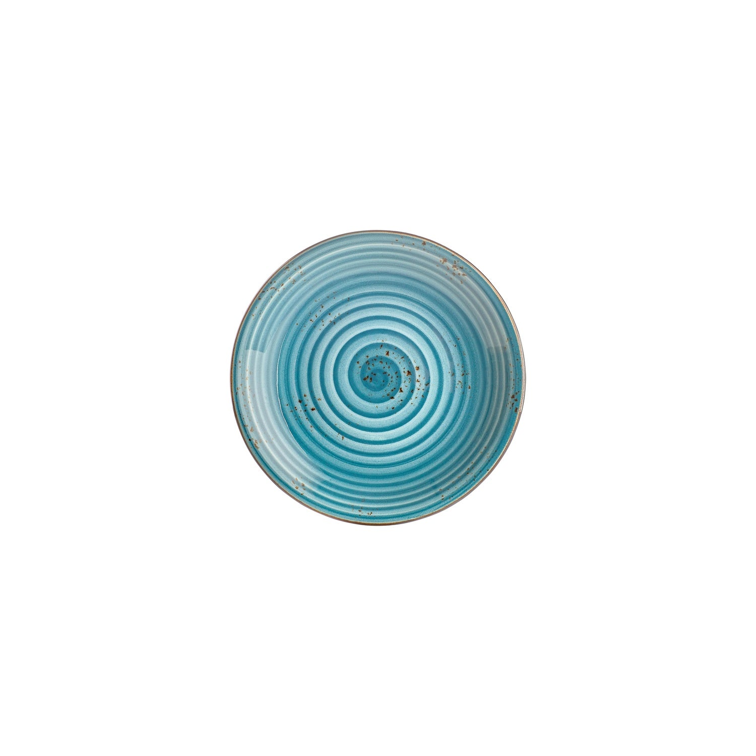 Infinity dia.8.25" h:0" 17 oz. Round Turquoise Vitrified Deep Plate (Set of 4)