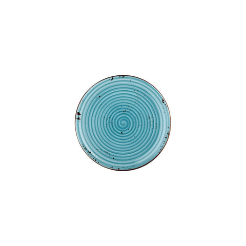 Infinity dia.8.25" Round Turquoise Vitrified Plate (Set of 4)