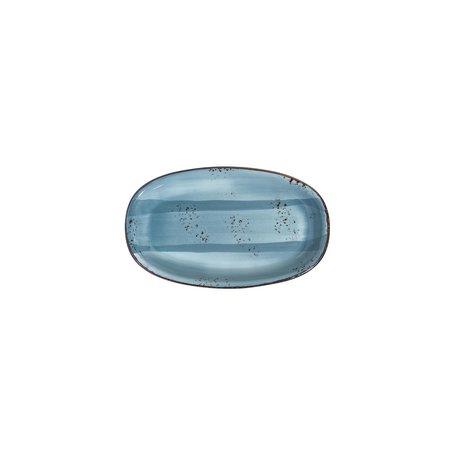Infinity 9.5" x 5.75" x h:1" Oval Turquoise Vitrified Platter (1 each)