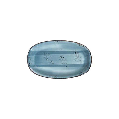 Infinity 11.5" x 7" x h:1.25" Oval Turquoise Vitrified Platter (1 each)