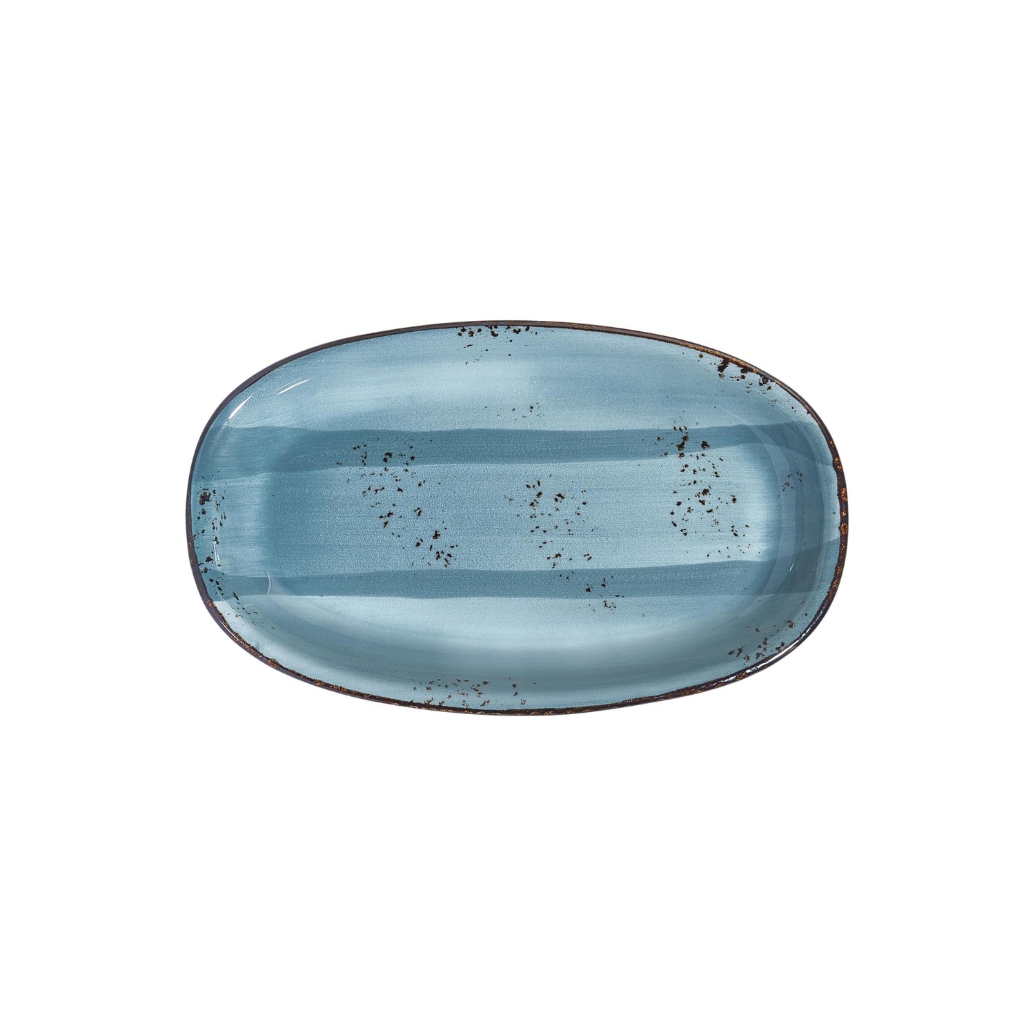 Infinity 13.5" x 8" x h:1.5" Oval Turquoise Vitrified Platter (1 each)