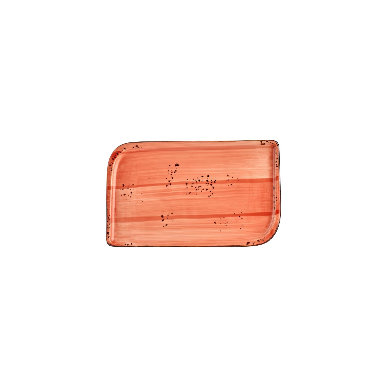 Laterite 9.5" x 6" Rectangular Orange Vitrified Plate (Set of 4)