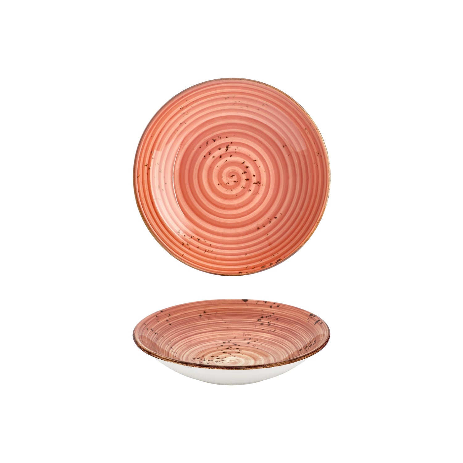 Laterite dia.9" h:1.75" 34 oz. Round Orange Vitrified Deep Plate (Set of 6)
