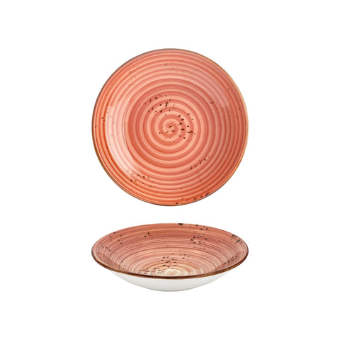 Laterite dia.9.75" h:2" 44 oz. Round Orange Vitrified Deep Plate (Set of 6)