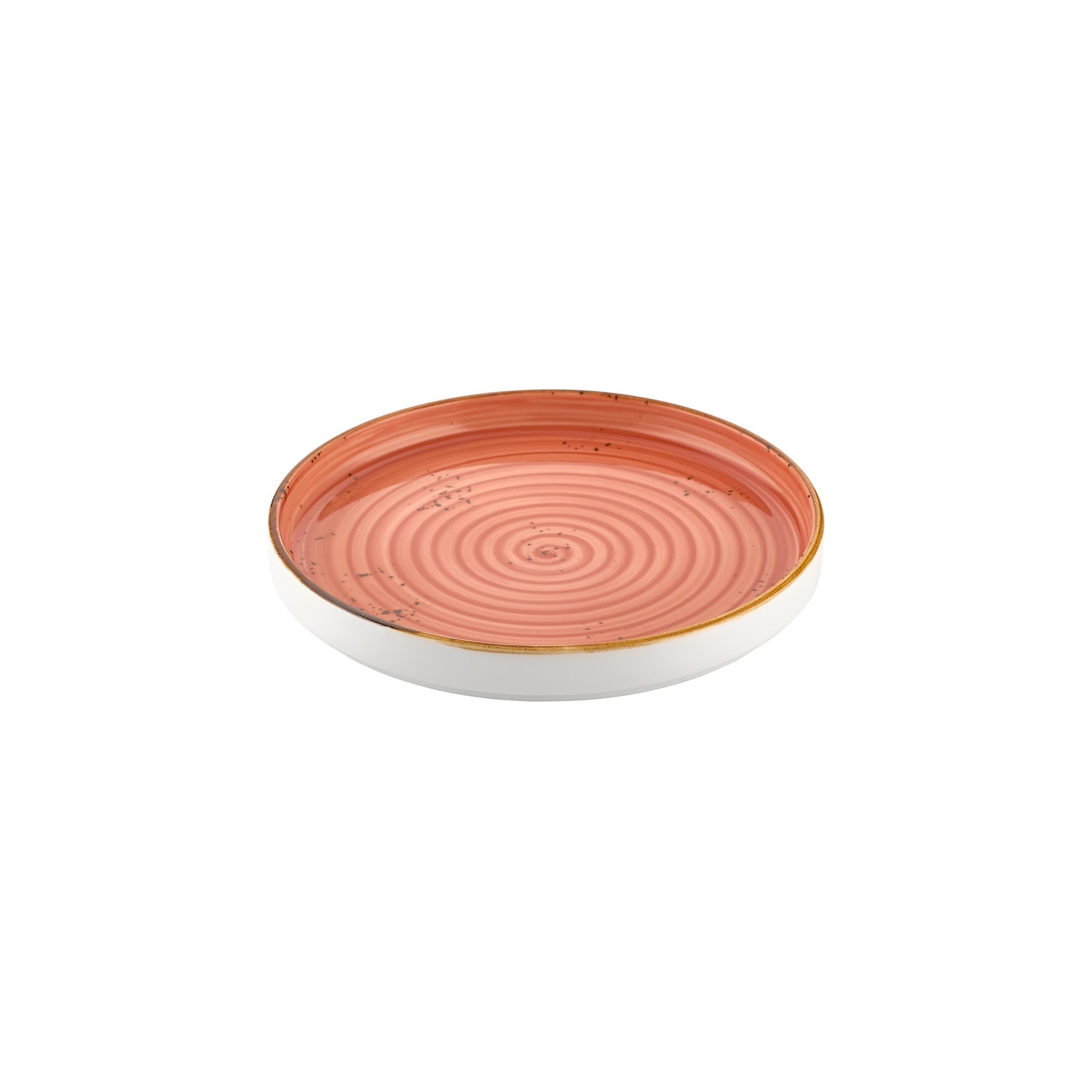Laterite dia.10.75" Round Orange Vitrified Plate (Set of 6)