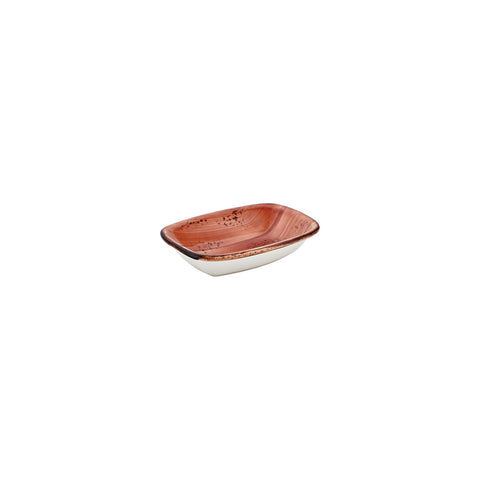 Laterite 5.5" x 4" x h:0" Rectangular Orange Vitrified Deep Plate (Set of 4)