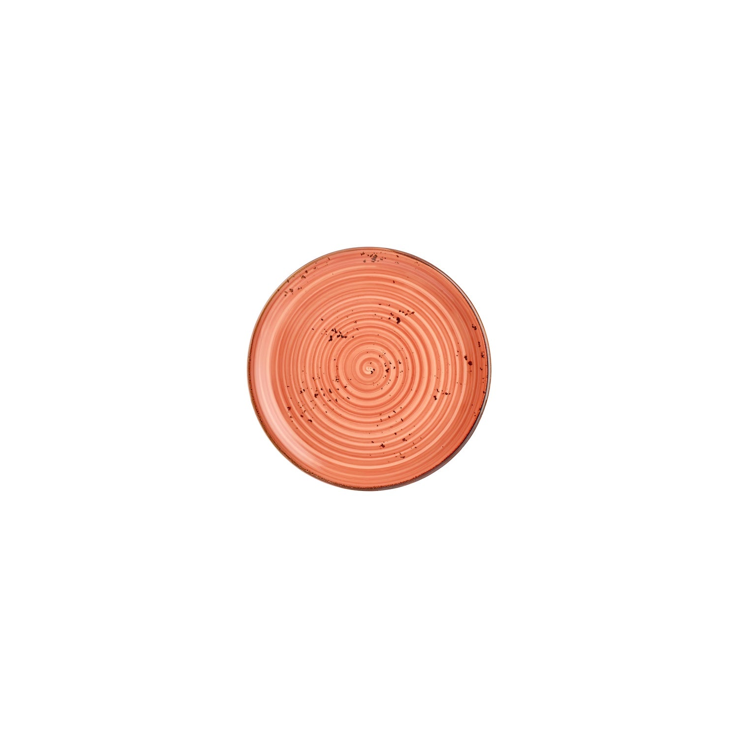 Laterite dia.6.75" Round Orange Vitrified Plate (Set of 4)