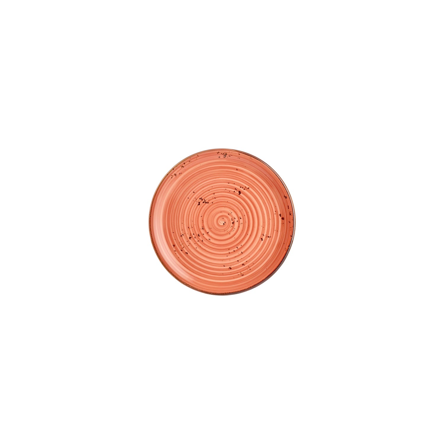 Laterite dia.6.75" Round Orange Vitrified Plate (Set of 4)