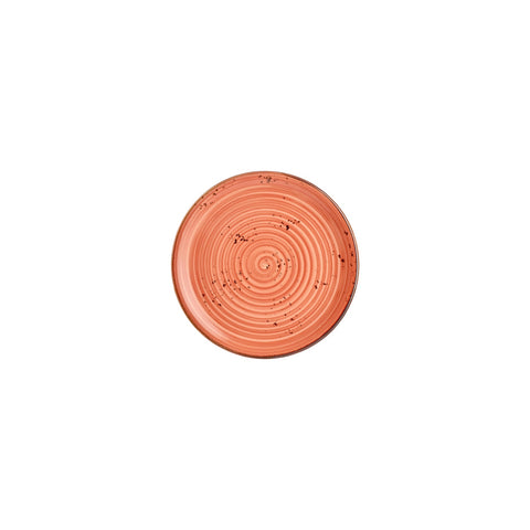 Laterite dia.7.5" Round Orange Vitrified Plate (Set of 4)