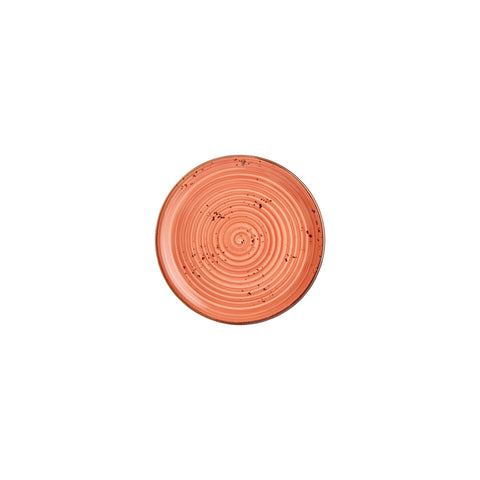 Laterite dia.7.5" Round Orange Vitrified Plate (Set of 4)