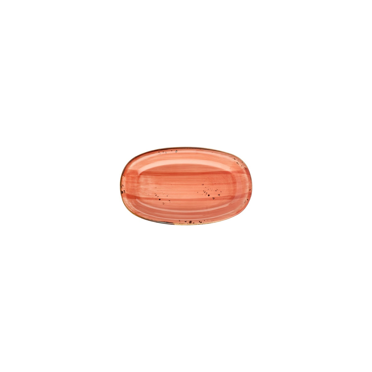 Laterite 7.5" x 4.25" x h:1" Oval Orange Vitrified Platter (1 each)