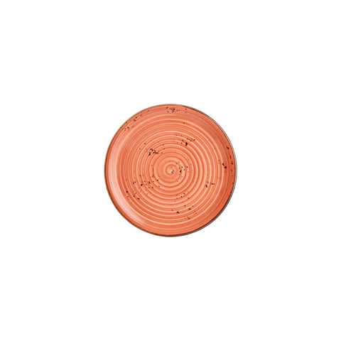 Laterite dia.8.25" Round Orange Vitrified Plate (Set of 4)