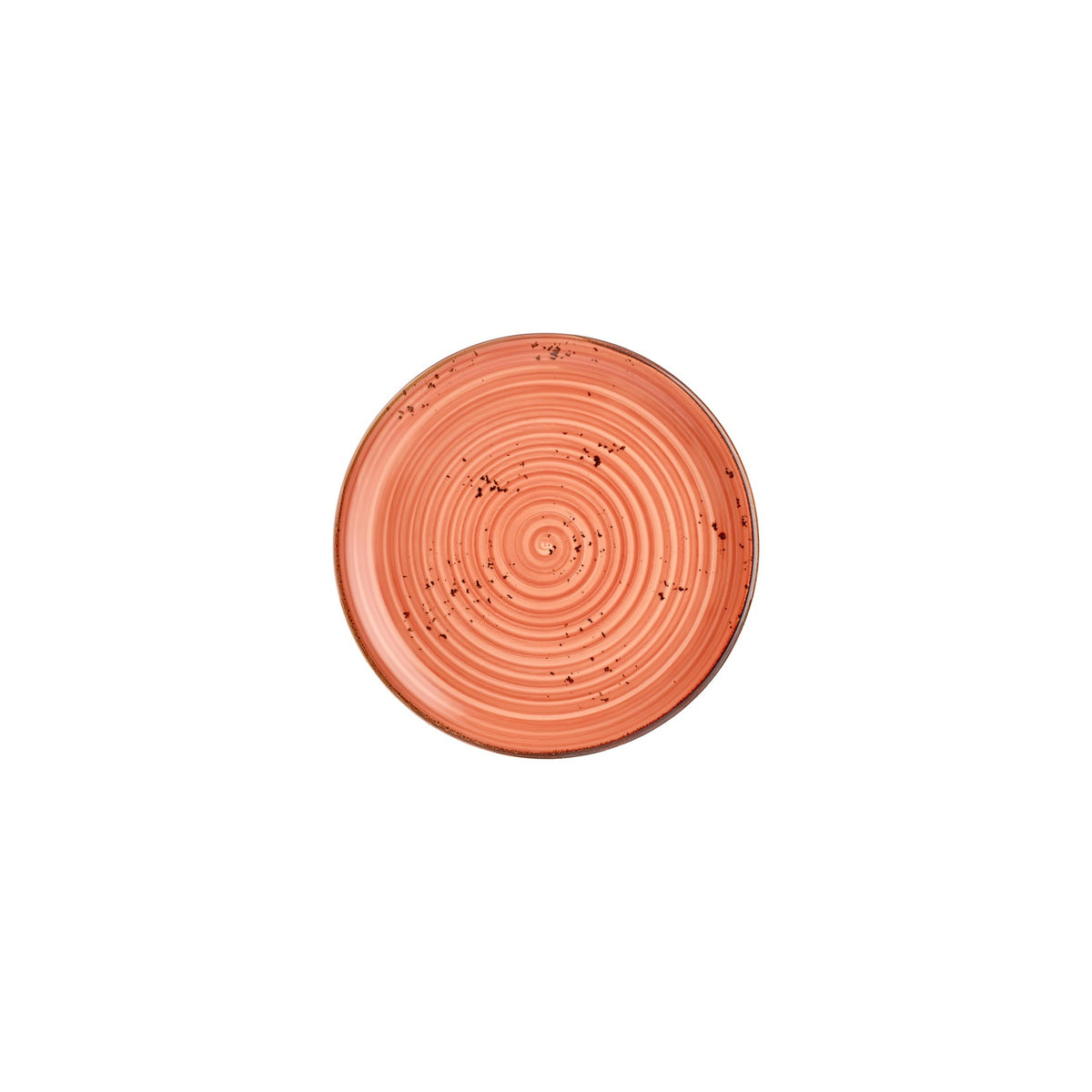 Laterite dia.8.25" Round Orange Vitrified Plate (Set of 4)
