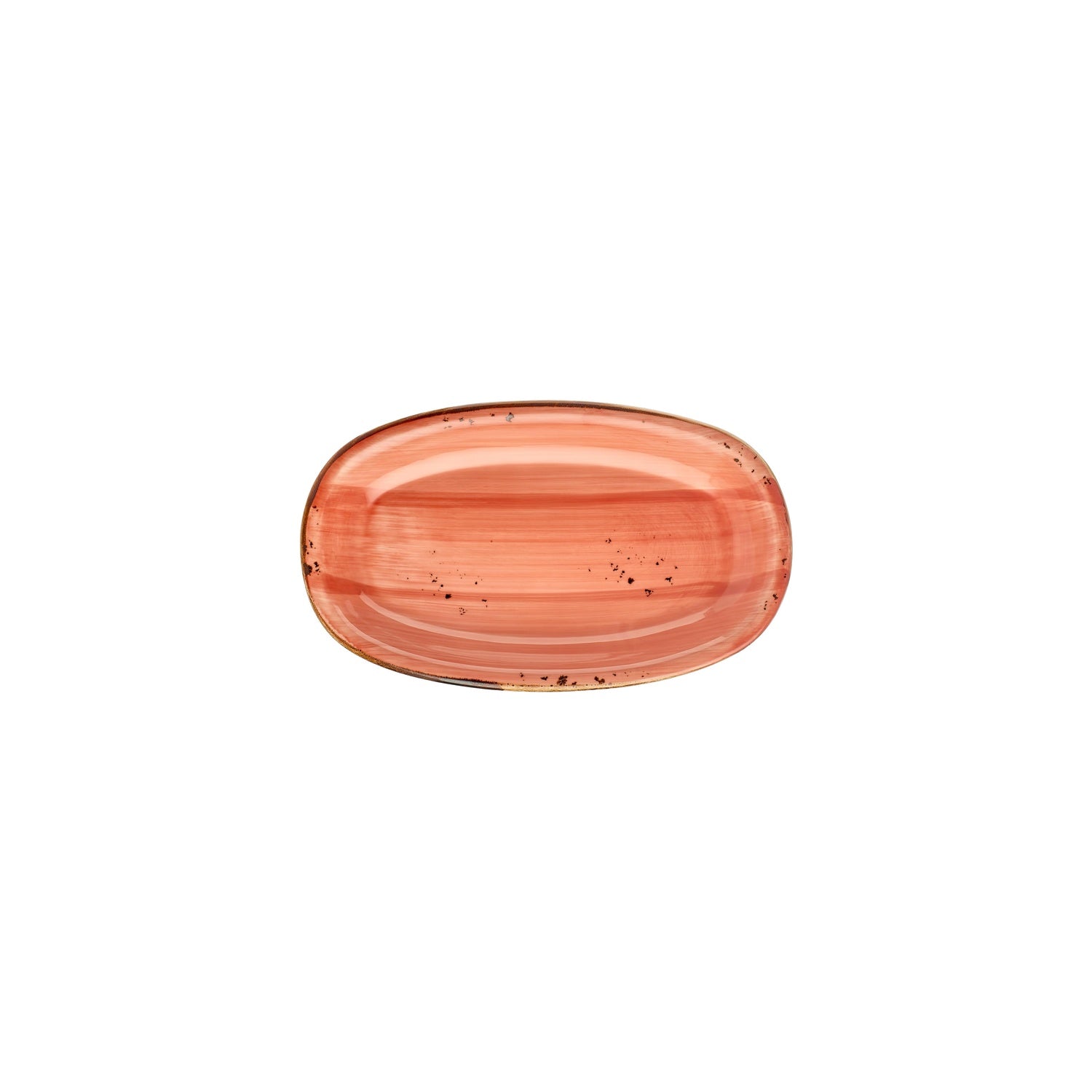 Laterite 9.5" x 5.75" x h:1" Oval Orange Vitrified Platter (1 each)