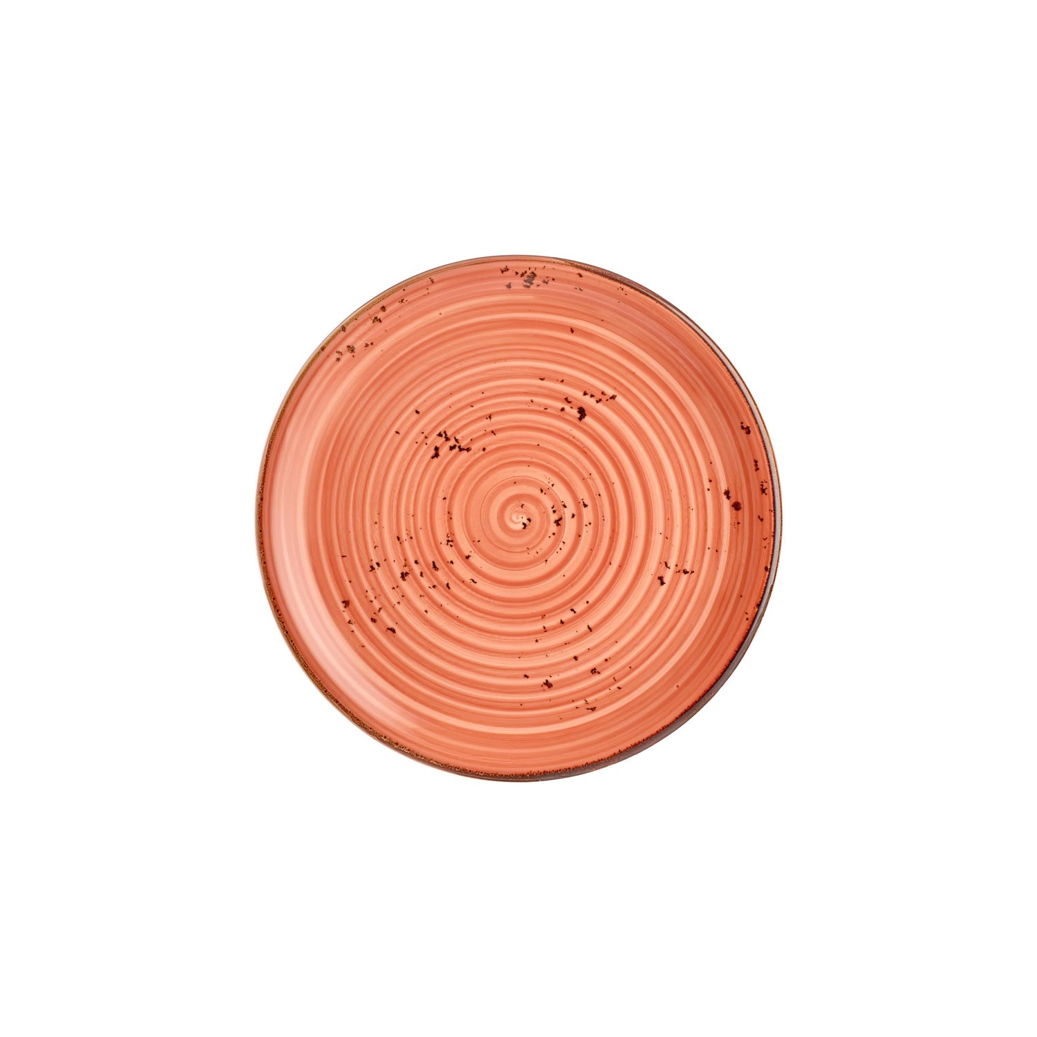 Laterite dia.10.75" Round Orange Vitrified Plate (Set of 4)