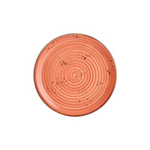 Laterite dia.11.75" Round Orange Vitrified Plate (Set of 6)
