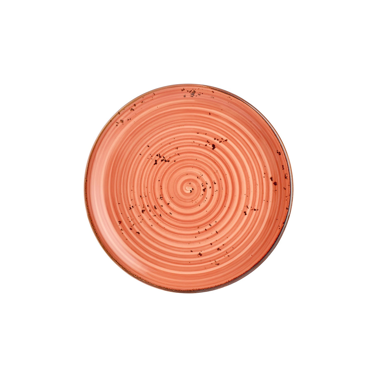 Laterite dia.11.75" Round Orange Vitrified Plate (Set of 6)