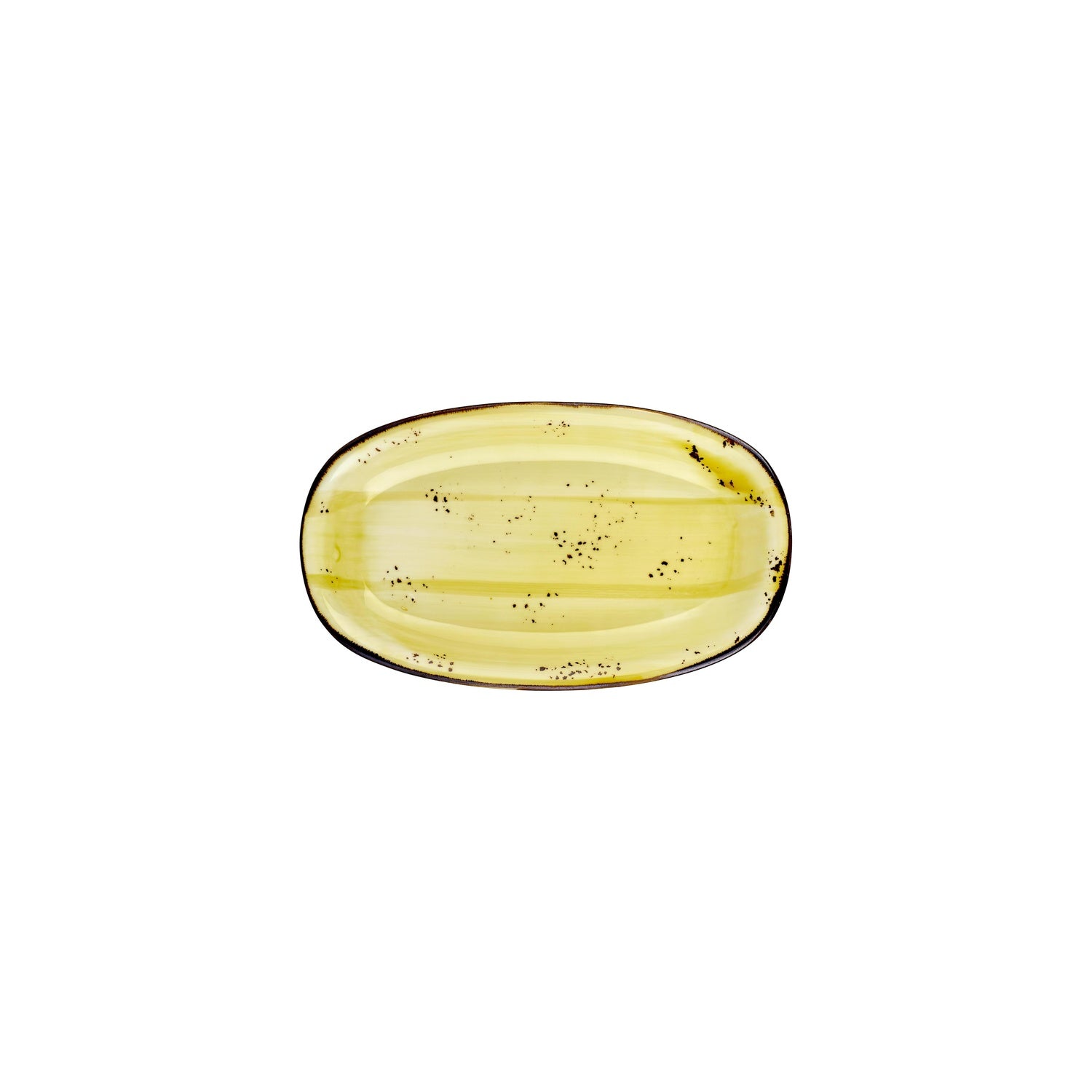 Sun 9.5" x 5.75" x h:1" Oval Yellow Vitrified Platter (1 each)