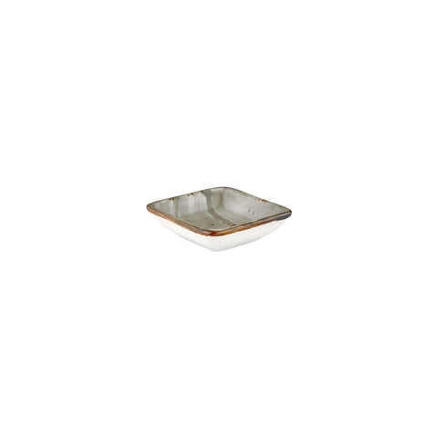 Supreme 4" x 3.5" x h:0.5" 2 oz. Square Gray Vitrified Bowl (Set of 4)