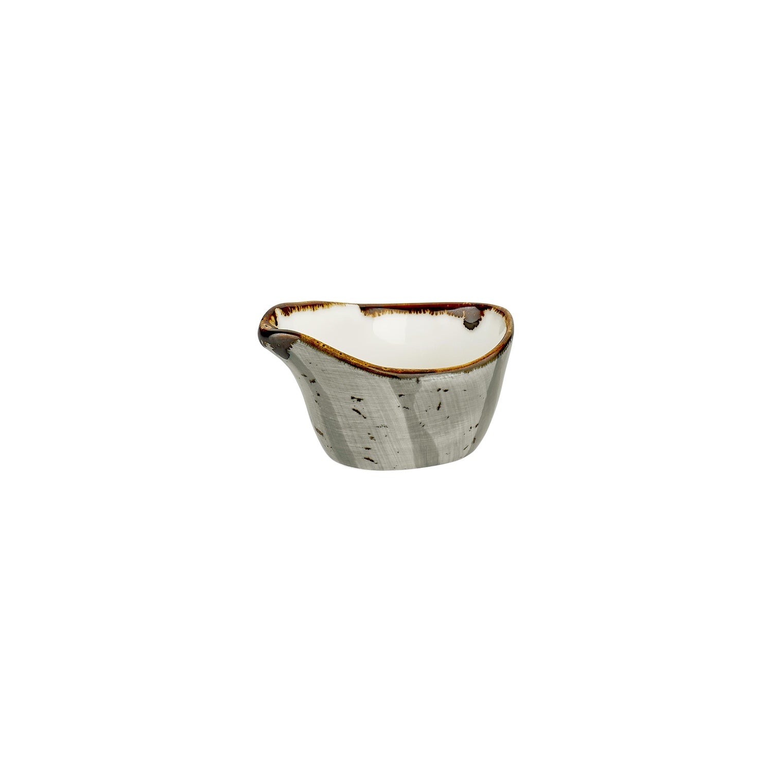 Supreme 3.25" x 2" x h:0" 2 oz. Oval Gray Vitrified Creamer (1 each)