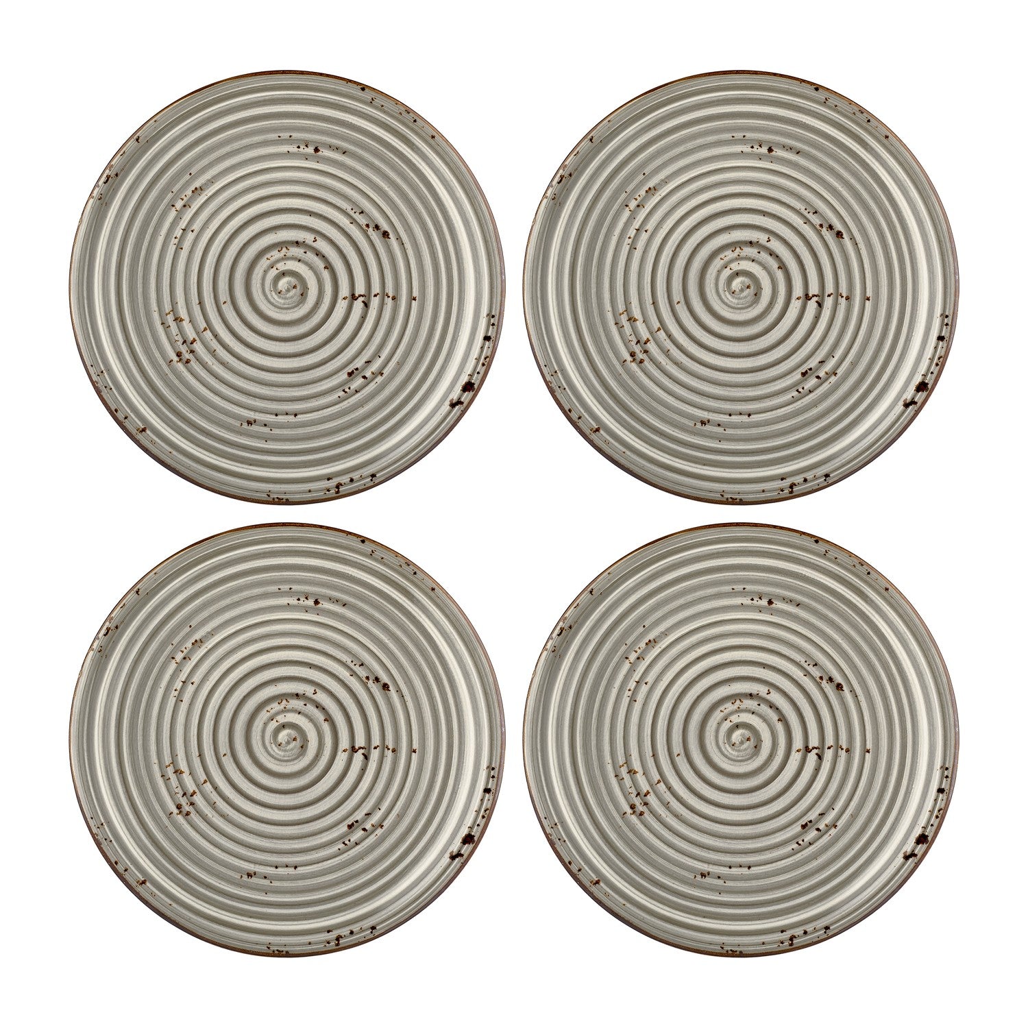 Supreme dia.6" Round Gray Vitrified Plate (Set of 4)