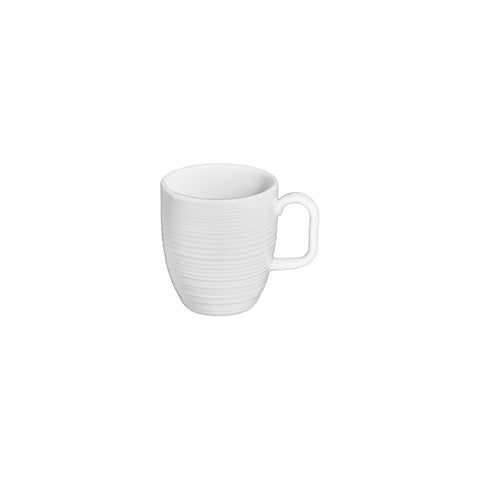 Helix White dia.3.25" h:4" 11 oz. Round Warm White Vitrified Mug (Set of 6)