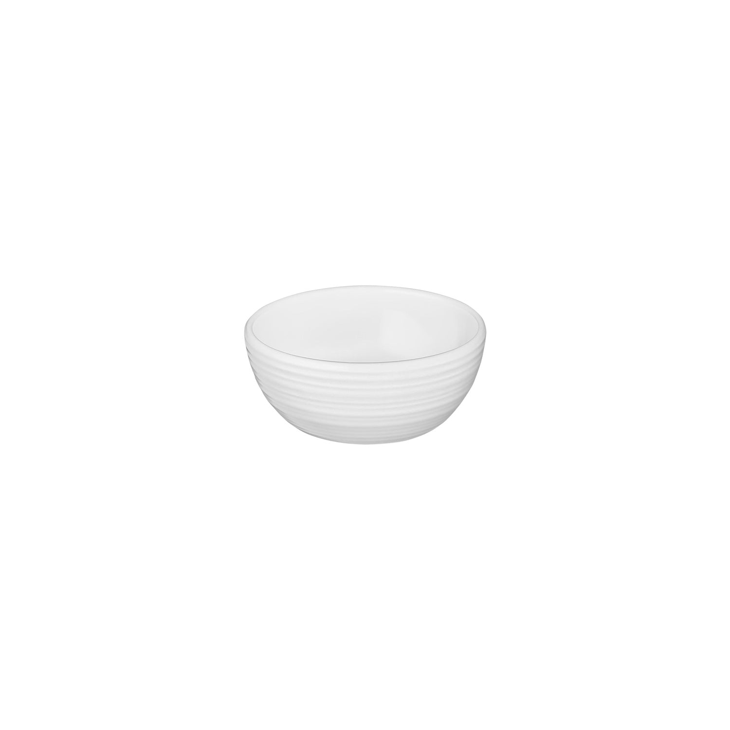Helix White dia.2.75" h:1.25" 2 oz. Round Warm White Vitrified Bowl (Set of 4)