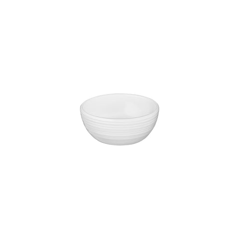 Helix White dia.2.75" h:1.25" 2 oz. Round Warm White Vitrified Bowl (Set of 4)