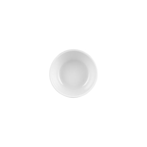 Helix White dia.2.75" h:1.25" 2 oz. Round Warm White Vitrified Bowl (Set of 4)
