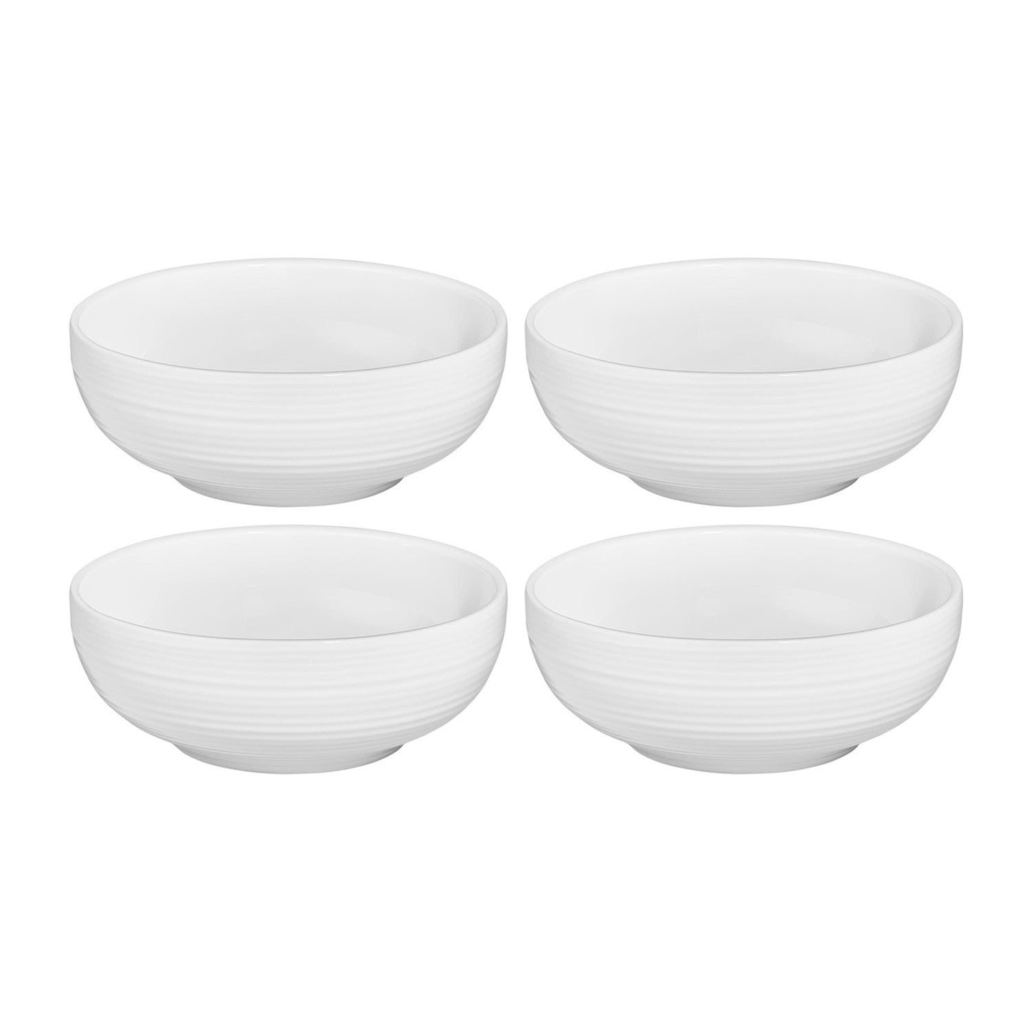 Helix White dia.5.5" h:2" 16 oz. Round Warm White Vitrified Bowl (Set of 4)