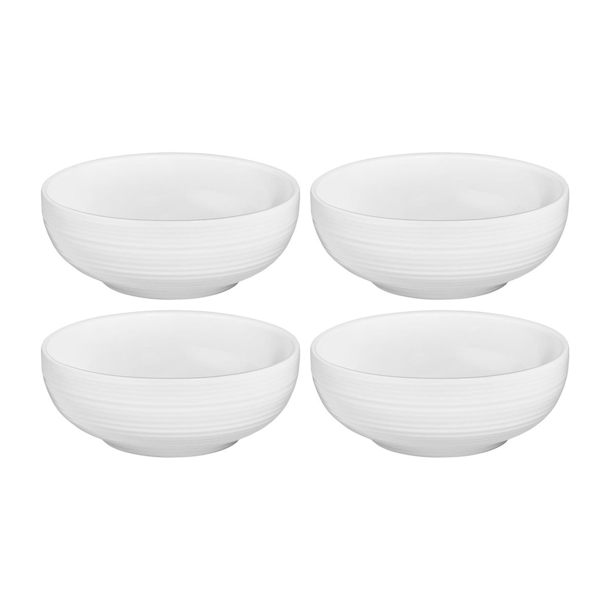 Helix White dia.5.5" h:2" 16 oz. Round Warm White Vitrified Bowl (Set of 4)