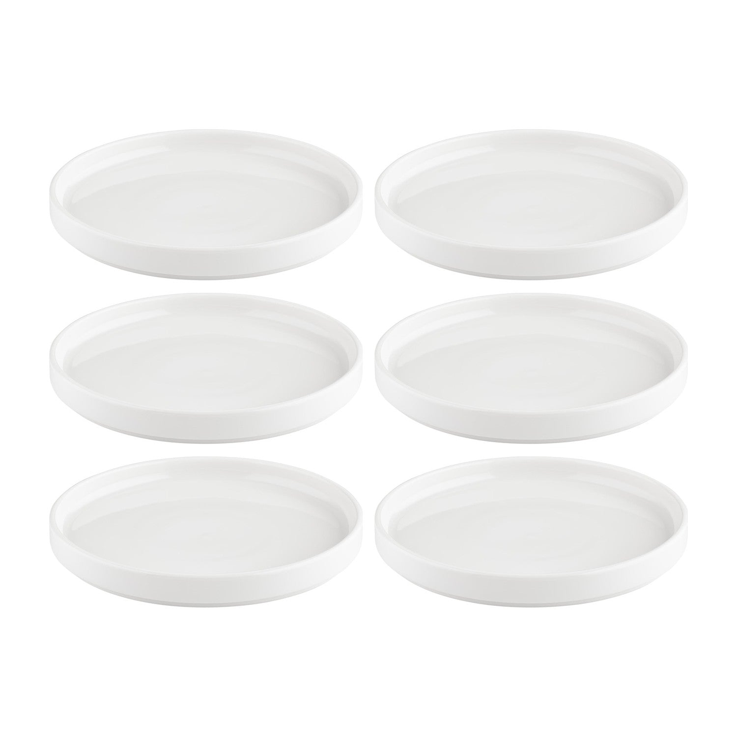 Helix White dia.10.75" Round Warm White Vitrified Plate (Set of 6)