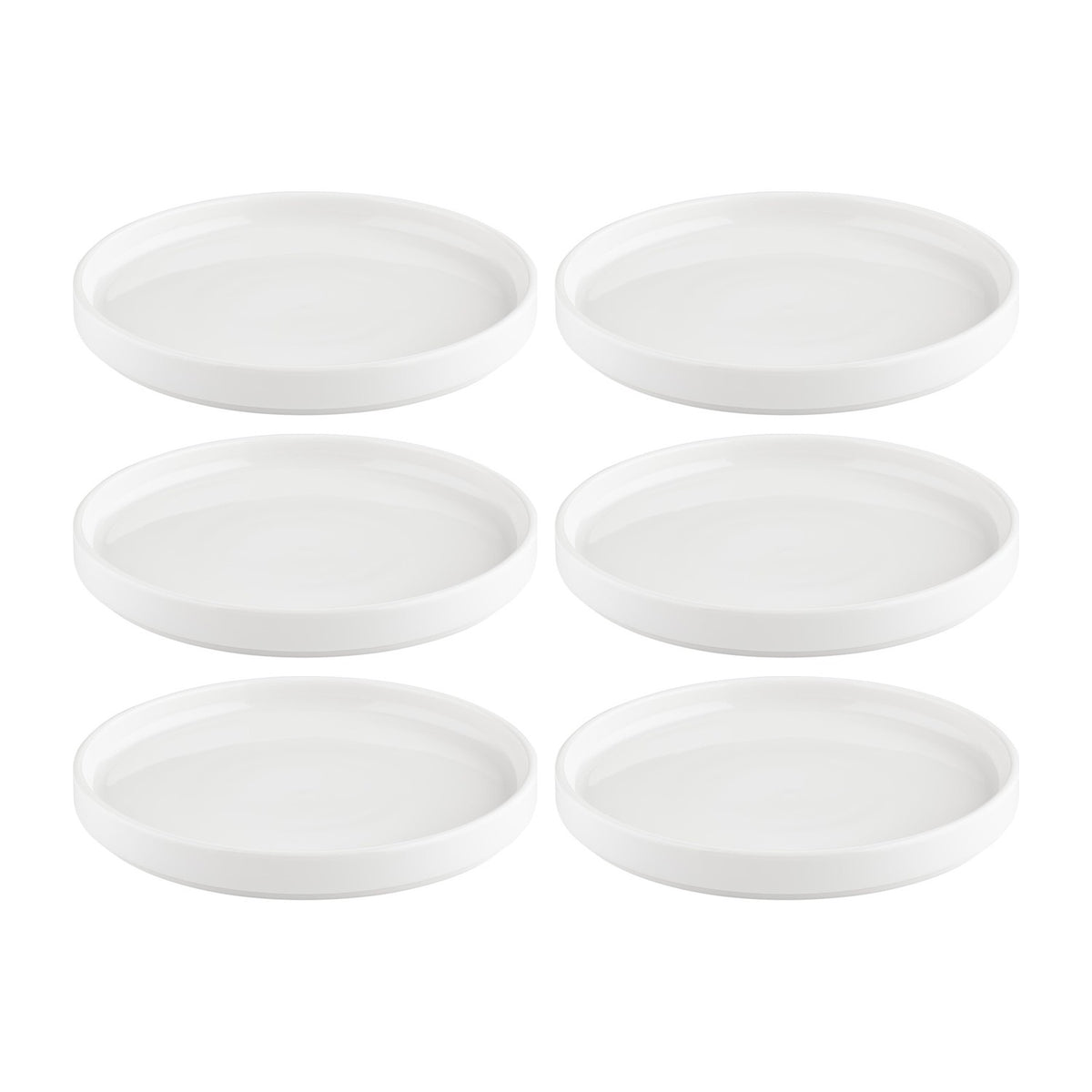 Helix White dia.10.75" Round Warm White Vitrified Plate (Set of 6)